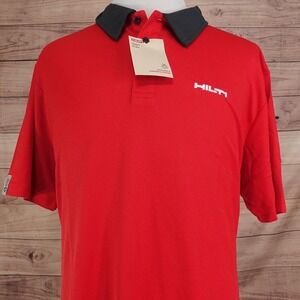 Hilti Tools Polo Shirt Mens 3XL Red Recycled Polyester Workwear Short Sleeve
